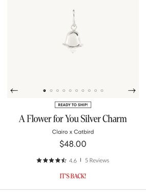Catbird A Flower for You Silver Charm